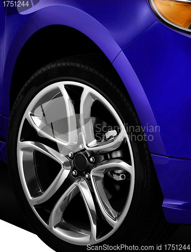 Image of Isolated Car Tyre With Drop Shadow