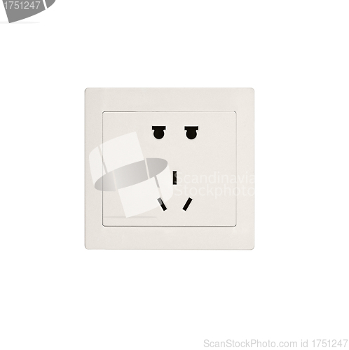 Image of photo of a white electric outlet