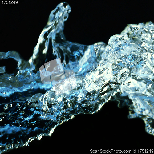 Image of Photo of water splash isolated on black