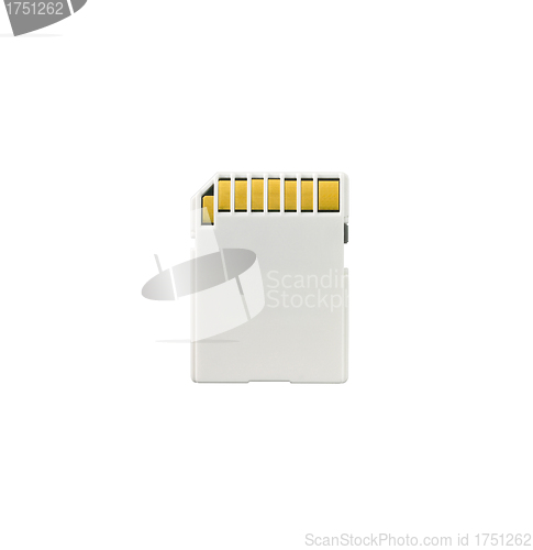 Image of an SD memory card isolated on a white background