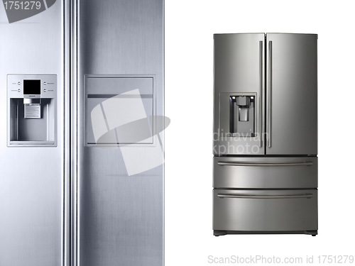 Image of Modern refrigerators isolated on white