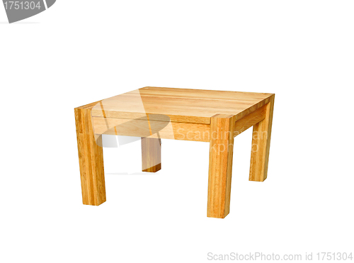 Image of Wooden table isolated on the white background.