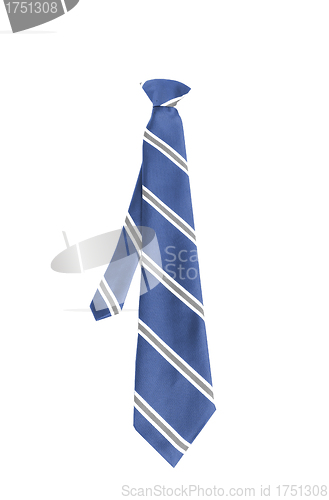 Image of blue tie isolated on white background