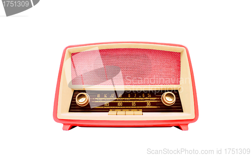 Image of vintage radio isolated on white background