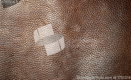 Image of Natural brown leather texture. Close up.