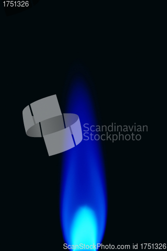 Image of gas flame isolated on black backgound