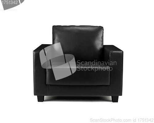 Image of Sofa black detail isolated on white background with path