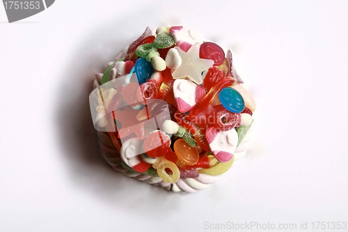 Image of colorful candies on white background