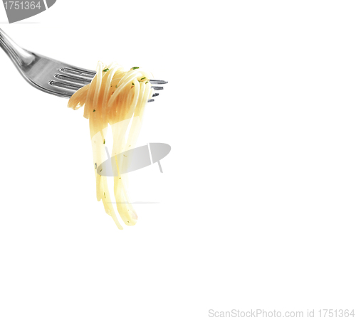 Image of pasta on a fork