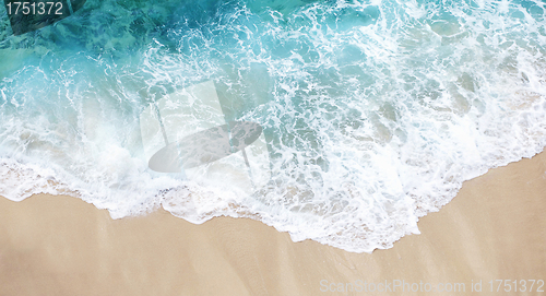 Image of Soft wave of the sea on the sandy beach