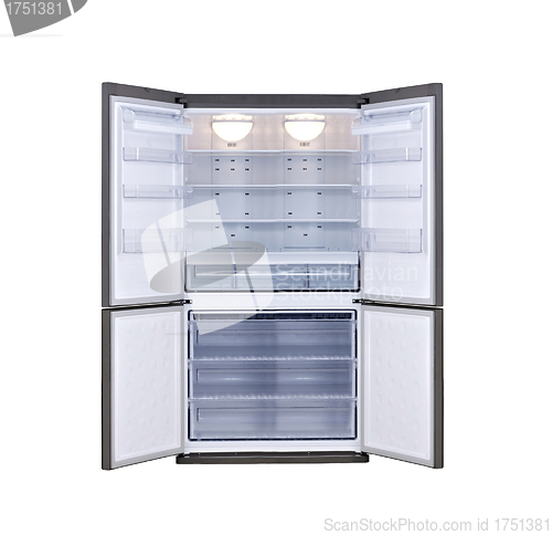 Image of empty white refrigerator