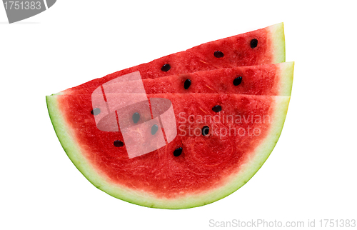 Image of Watermelon slices isolated on white background