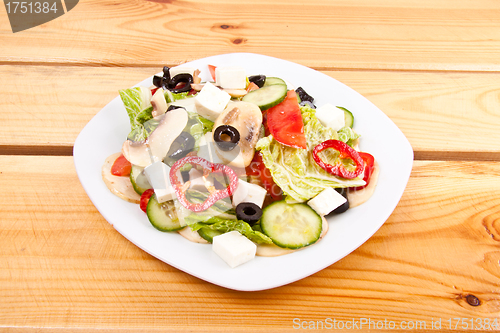 Image of vegetable salad with mushrooms