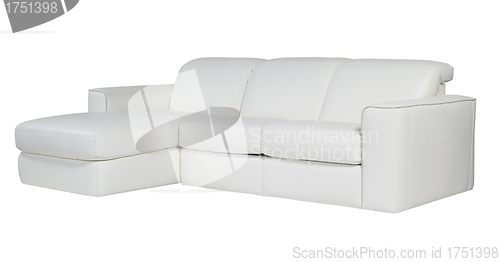 Image of white leather sofa isolated