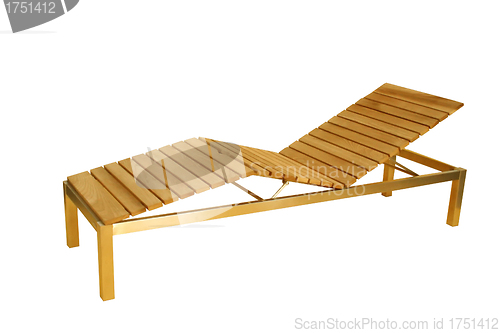 Image of Wooden deck chair isolated on white