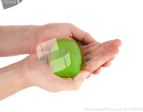 Image of hands with soap