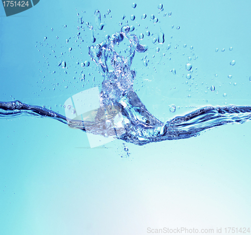 Image of Water splash isolated on blue