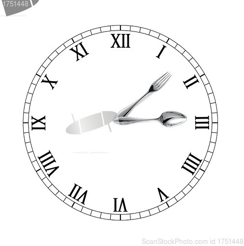 Image of Clock made of spoon and fork
