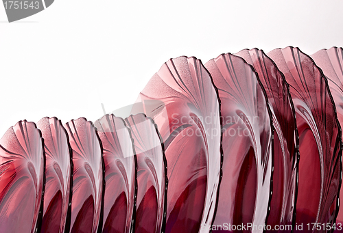 Image of red glass dishes