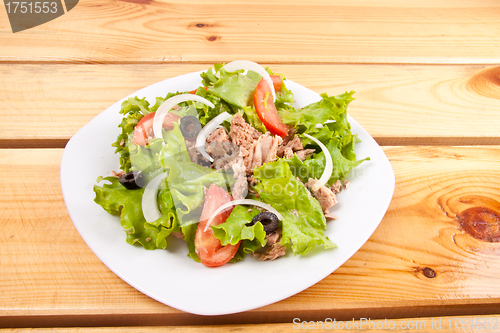 Image of Onion salad of meat with roast vegetables