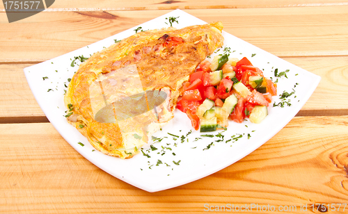 Image of Bacon omelet with vegetables