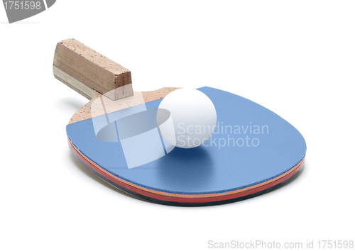 Image of Table tennis racket and ball