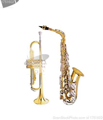 Image of saxophone and cornet