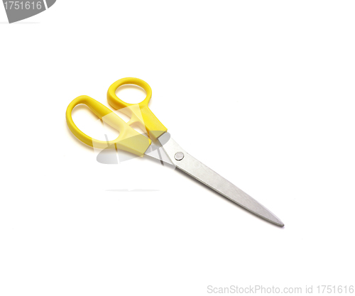 Image of Yellow scissors isolated on a white background