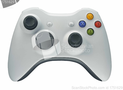 Image of white game controller isolated on white