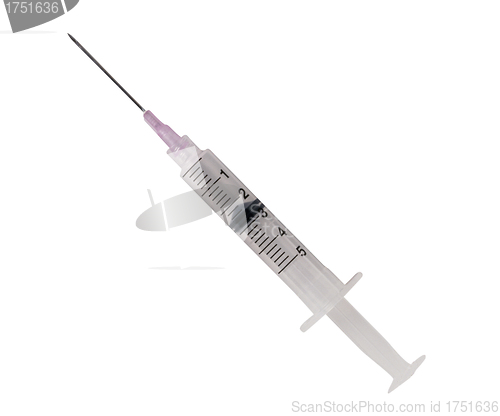 Image of medical syringe isolated on a white