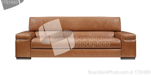 Image of brown sofa over white background