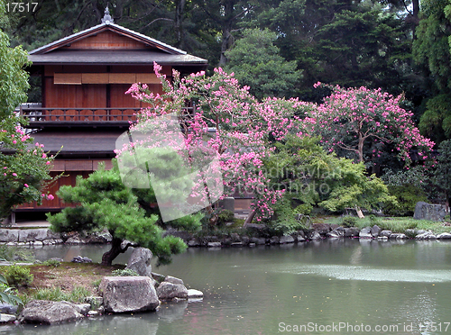 Image of Japanese house and its garden