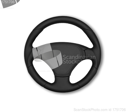 Image of Isolated steering wheel of a car