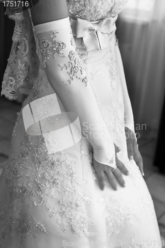 Image of The bride in a beautiful dress