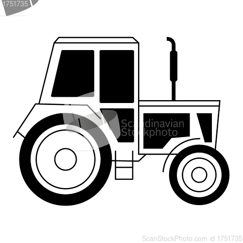 Image of vector illustration with a tractor