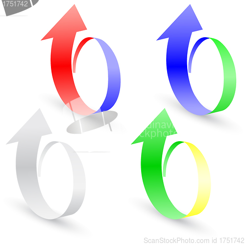 Image of Origami set arrow paper,  vector illustration.