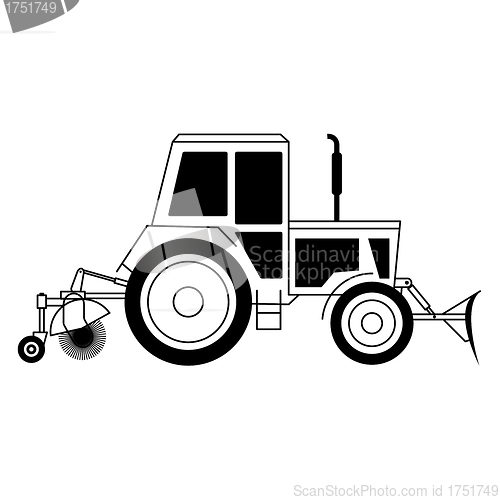 Image of vector illustration with a tractor