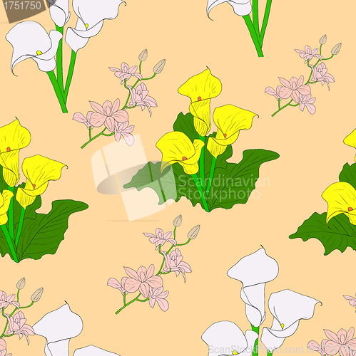 Image of Seamless background with flower . 
