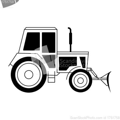Image of vector illustration with a tractor