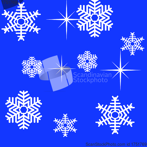 Image of Snowflake winter set vector illustration