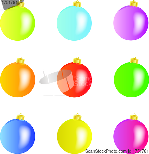 Image of Christmas spheres - vector