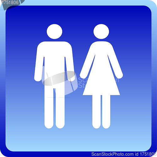 Image of Vector Man & Woman icon over blue background