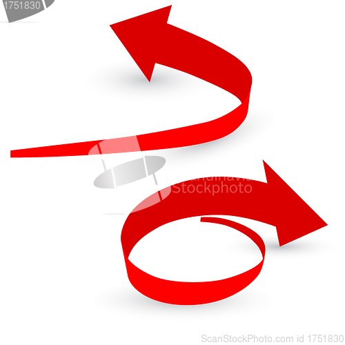 Image of Origami red arrow paper,  vector illustration.