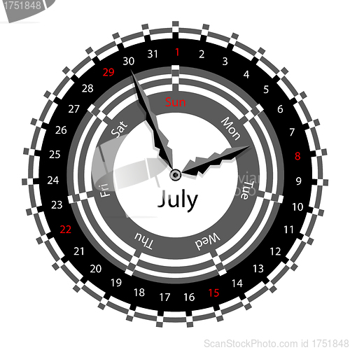 Image of Creative idea of design of a Clock with circular calendar for 20