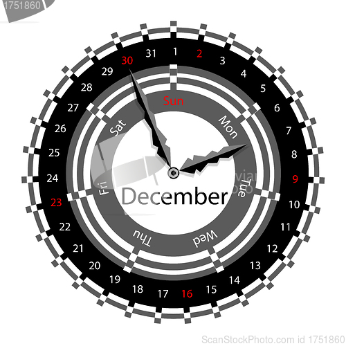 Image of Creative idea of design of a Clock with circular calendar for 20