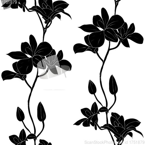 Image of Vector seamless background with orchids