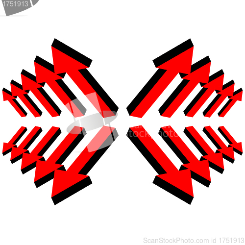 Image of Vector set of red arrows