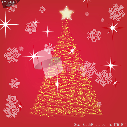 Image of New Year's card with a fur-tree