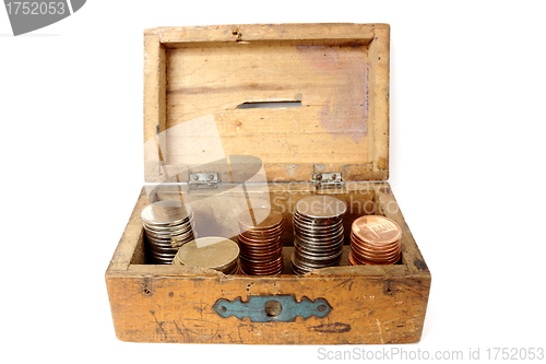 Image of old wooden moneybox