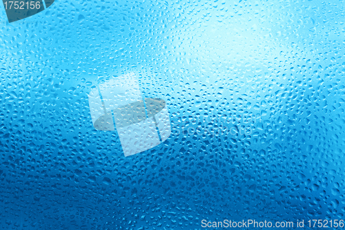 Image of natural water drops on glass